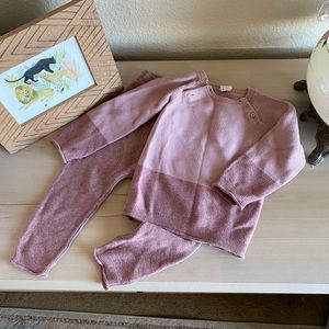 Purple color block knit sweater set H&M